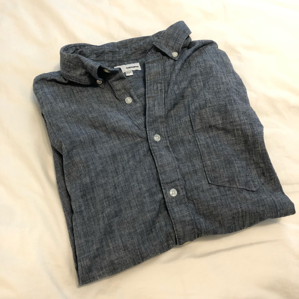 Gray Long-sleeve Button Down